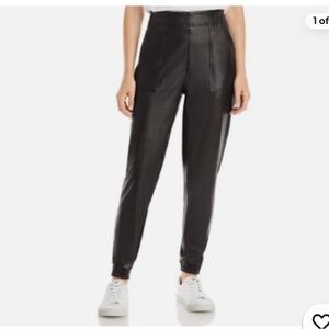 Spanx Black Faux Leather Jogger Pants